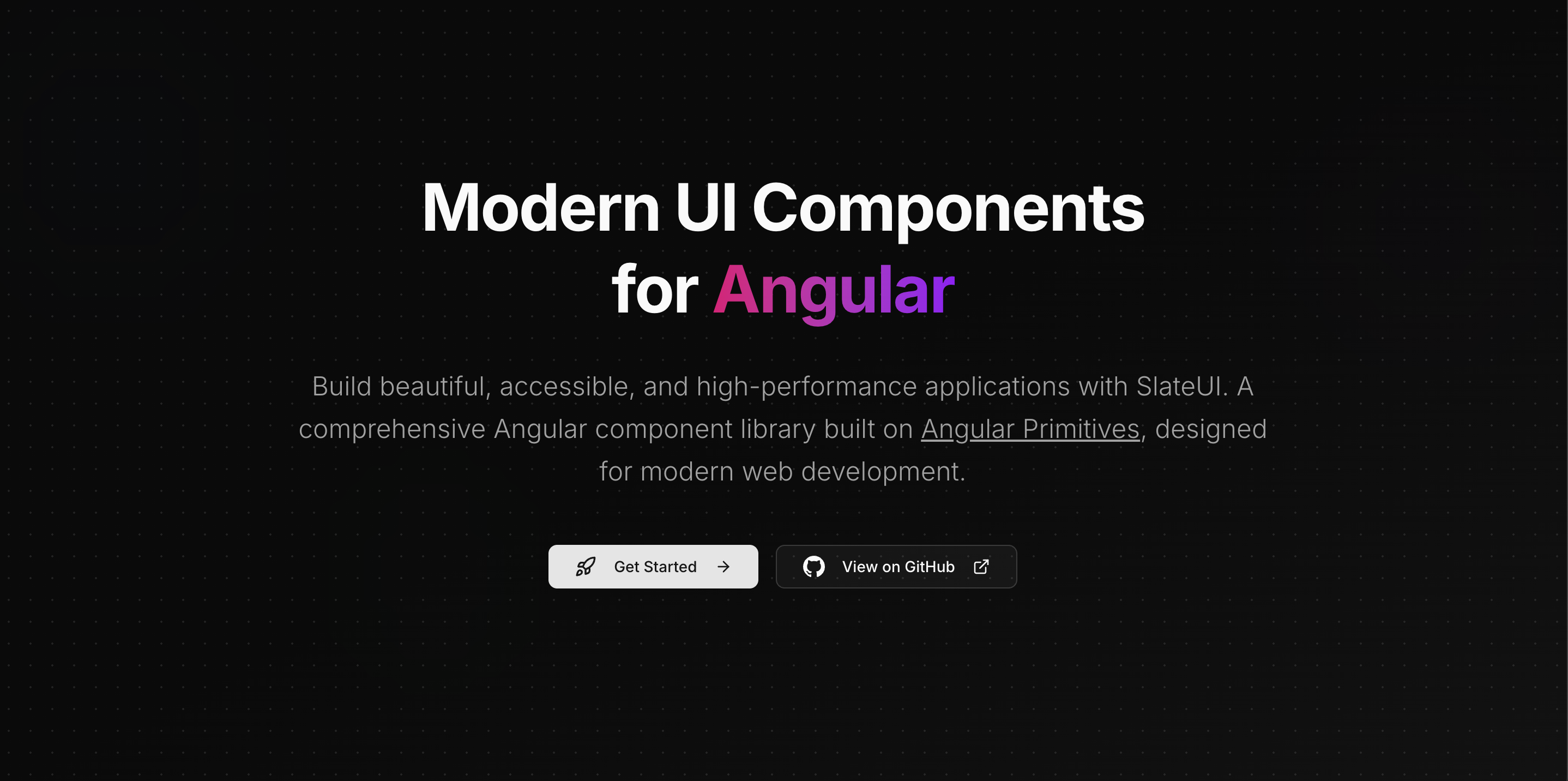 SlateUI - Modern UI Components for Angular | Built with Angular Primitives